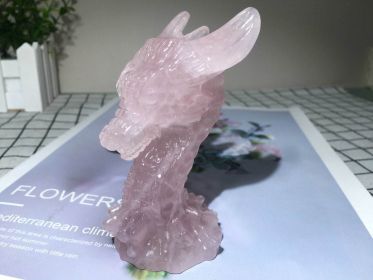 4inches Natural pink rose quartz crystal hand carved dragon skull quartz crystal dragon crystal gifts reiki healing 1pc