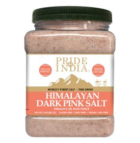 Pride Of India - Pure Himalayan Pink Salt - Enriched w/ 84+ Natural Minerals; Fine Grind 5 Pound Jar