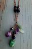 Crystal Chunky Dangle Amethyst & Aventurine Red Copper Chain Necklace