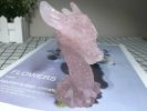 4inches Natural pink rose quartz crystal hand carved dragon skull quartz crystal dragon crystal gifts reiki healing 1pc