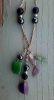 Crystal Chunky Dangle Amethyst & Aventurine Red Copper Chain Necklace