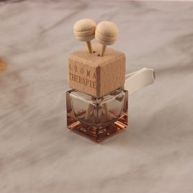 Car Perfume Bottle Square Seat Glass Aromatherapy Bottle With Air Conditioning Outlet Clip Aromatherapy (Color: Brown)