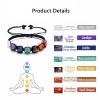 7 Chakra Stone Yoga Bracelet Reiki Healing Crystal Natural Gemstone Braided Rope Bracelets For Women Girl